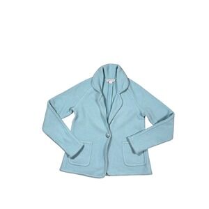Pendleton Women's Wool Blend One Button Blazer‎ Jacket - Light Blue, Pockets